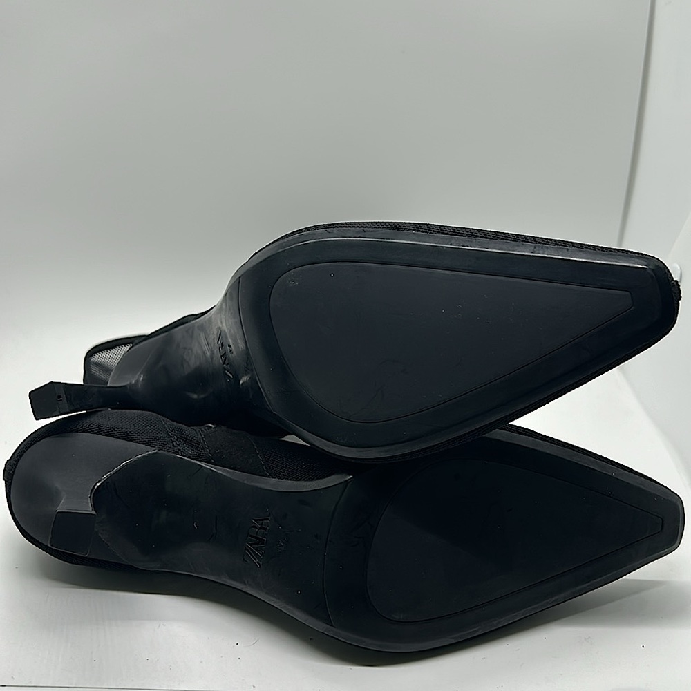 Zara NWT Sexy Black Mesh Ankle Booties Boots Shoes **Size 37/US 6.5**🔥🔥 - Picture 7 of 7